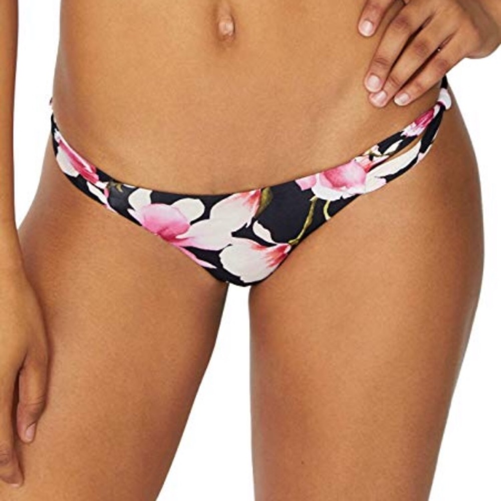 Frankie’s Bikinis Malibu Bottom - Black Lotus